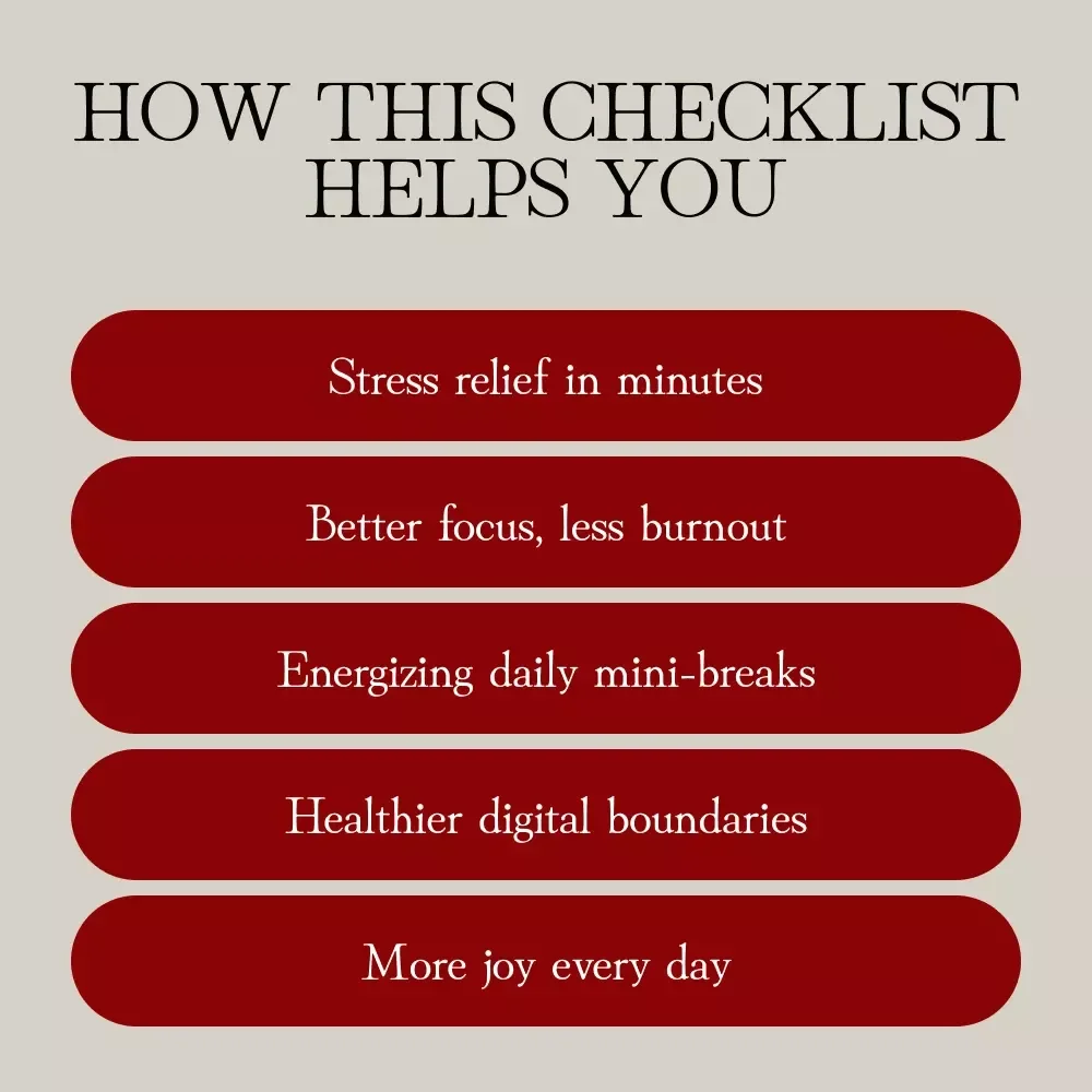 Micro-Habits for Work-Life Balance Checklist | Daily Digital Download for Productivity, Wellness & Stress Relief