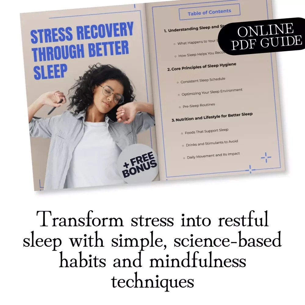 Stress Recovery Through Better Sleep | Sleep Hygiene eBook, Relaxation Guide, Mindfulness & Wellness Digital Download