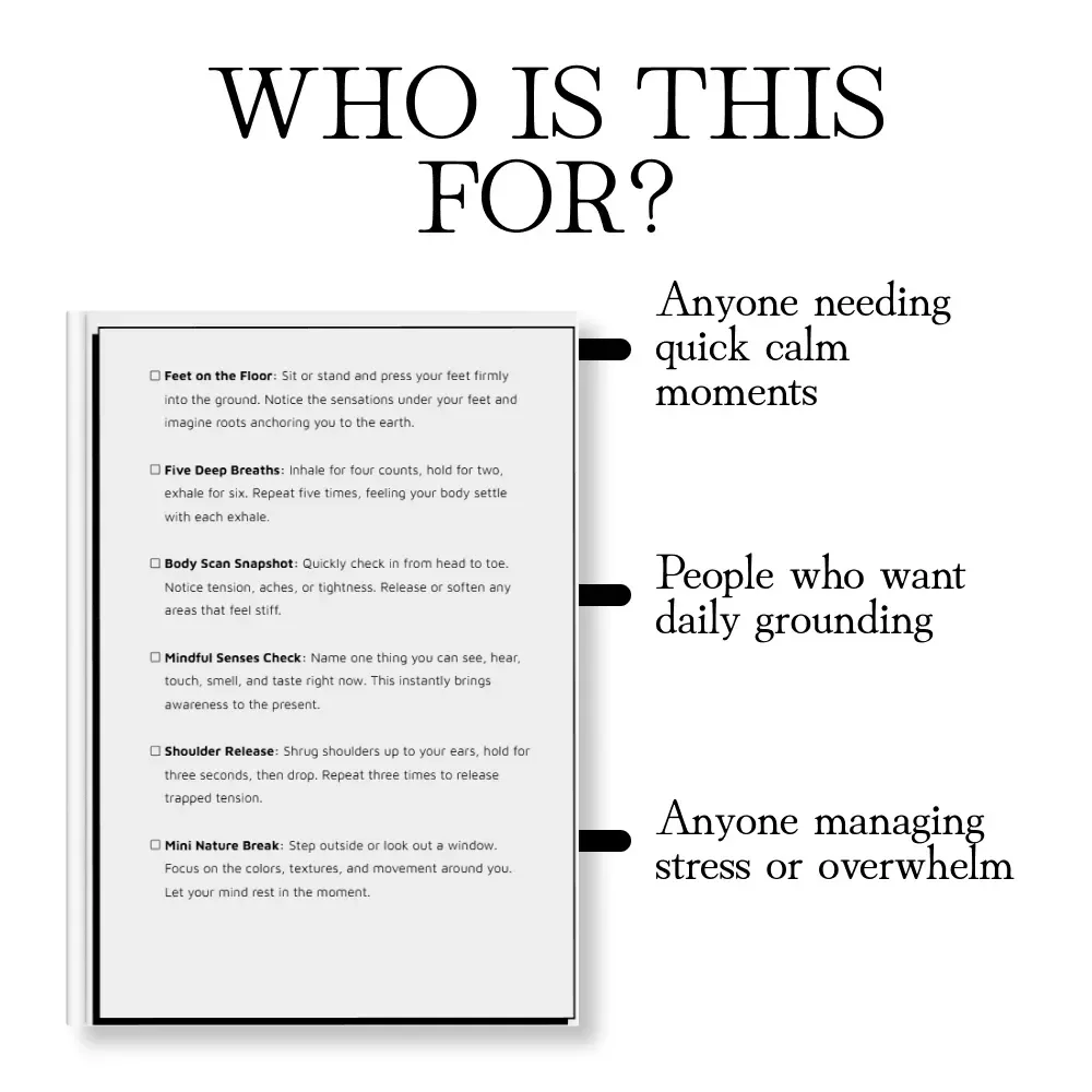 Grounding Micro-Routines Checklist | Digital Download for Mindfulness, Stress Relief & Daily Self-Care