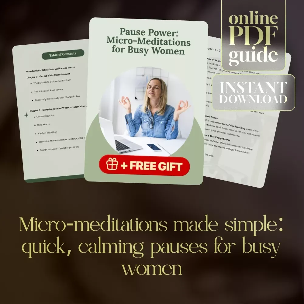 Pause Power: Micro-Meditations for Busy Women | Digital Download Guide for Stress Relief, Mindfulness & Daily Calm | Micro-Meditations for Busy People