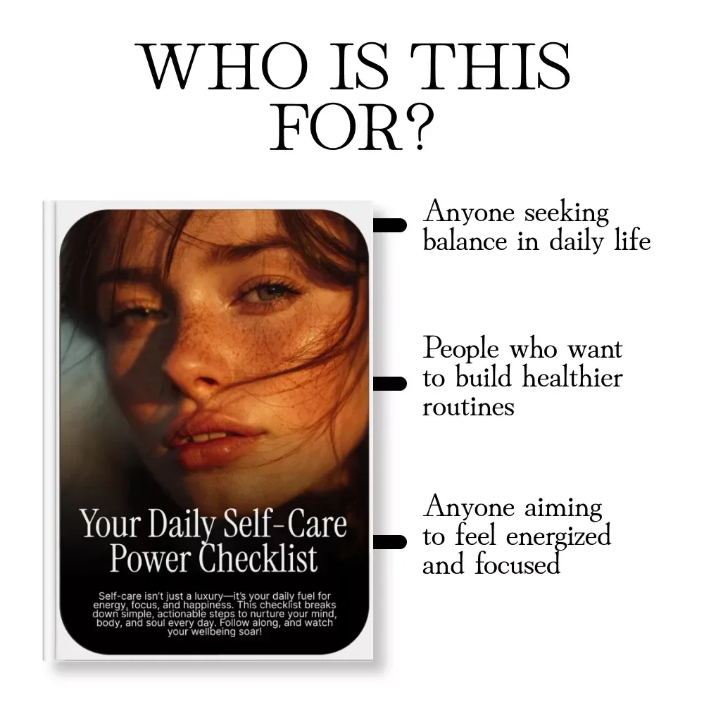 Your Daily Self-Care Power Checklist | Self-Care Daily Checklist Printable Wellness Routine PDF Download