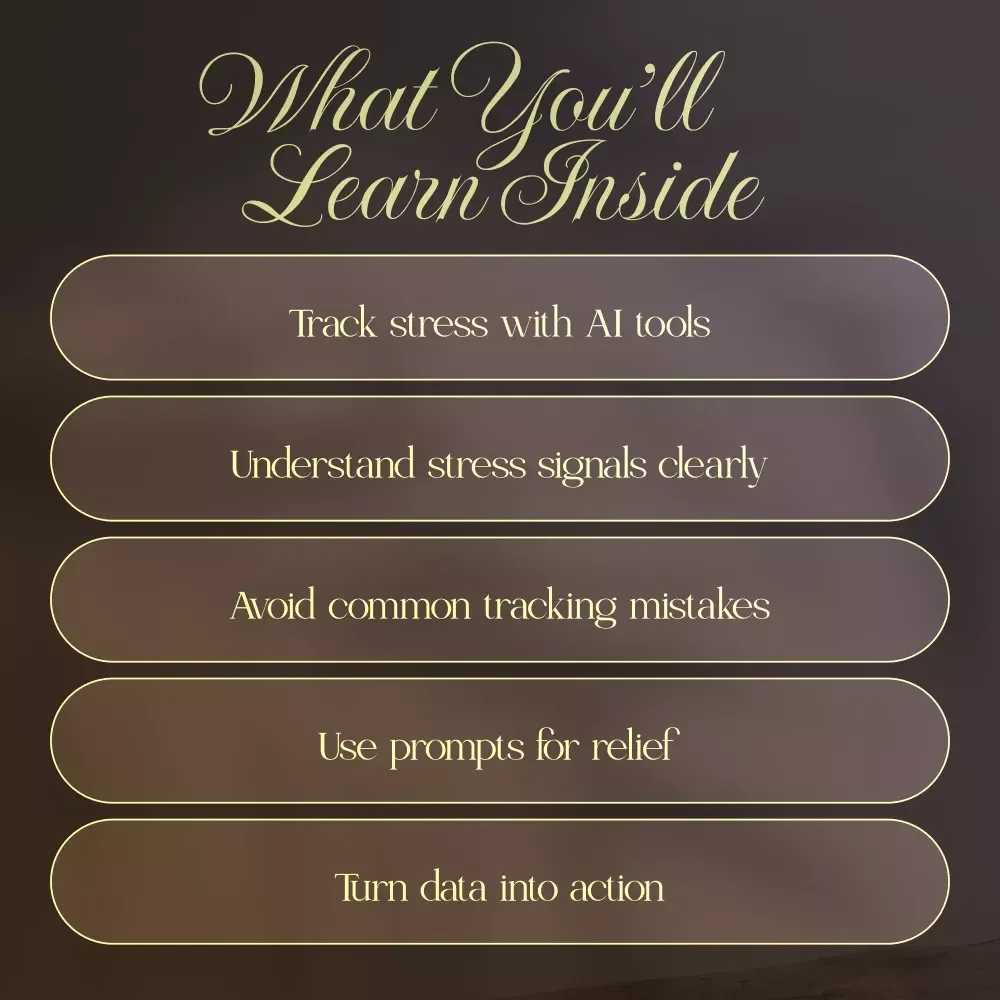 Stress Less with AI | Digital Guide for Stress Relief, AI-Powered Stress Tracking, Wellness, and Productivity