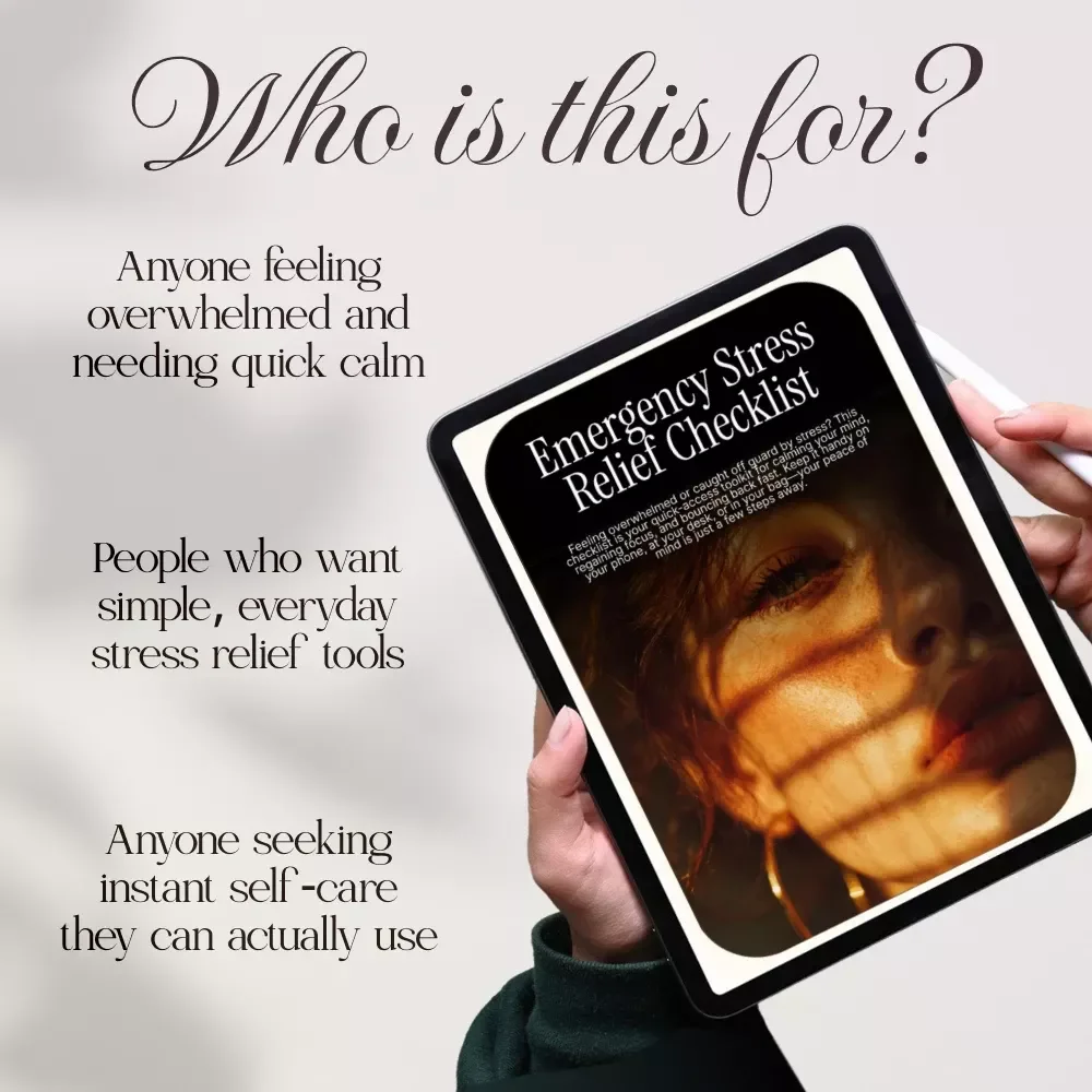 Emergency Stress Relief Checklist | Instant Download Self Care Guide, Anxiety Relief, Mental Health eBook, Relaxation Techniques, Stress Management Digital Printable