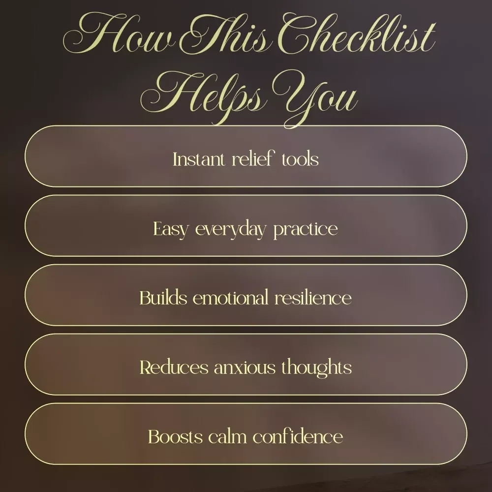 Quick Panic Relief Strategies: A Checklist for Women | Instant Download Anxiety Relief Guide, Stress Support, Digital Wellness Self-Help Tool