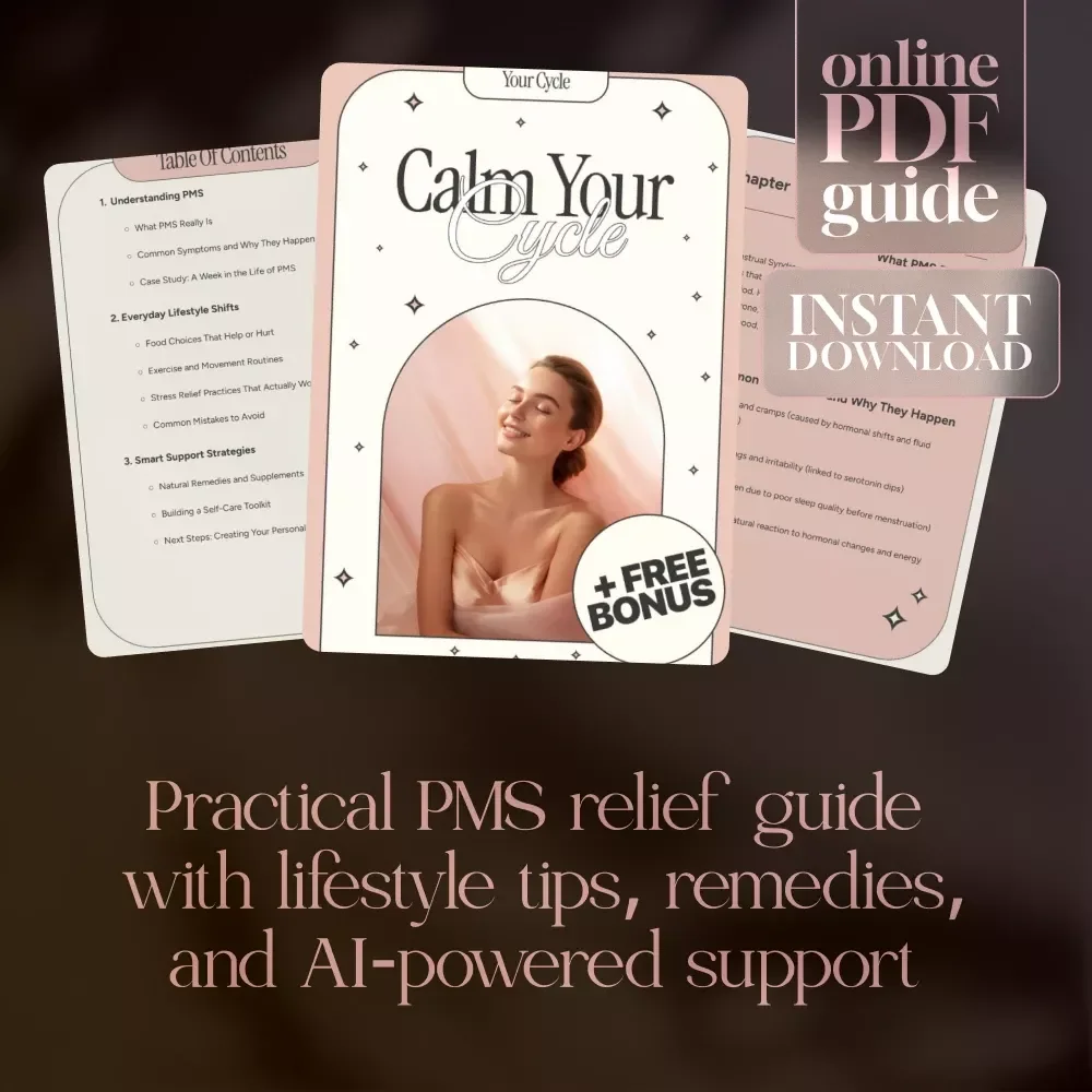 Calm Your Cycle | Digital Guide for Women | How to Reduce PMS Naturally with Lifestyle Tips, Self-Care, Remedies & AI Tools