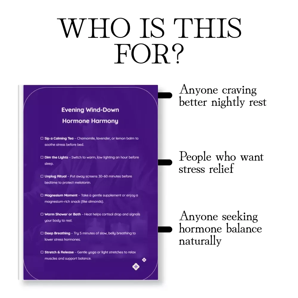 Evening Wind-Down Hormone Harmony | Nightly Self-Care Checklist for Stress Relief, Sleep, and Hormone Support | Digital Download Wellness Guide