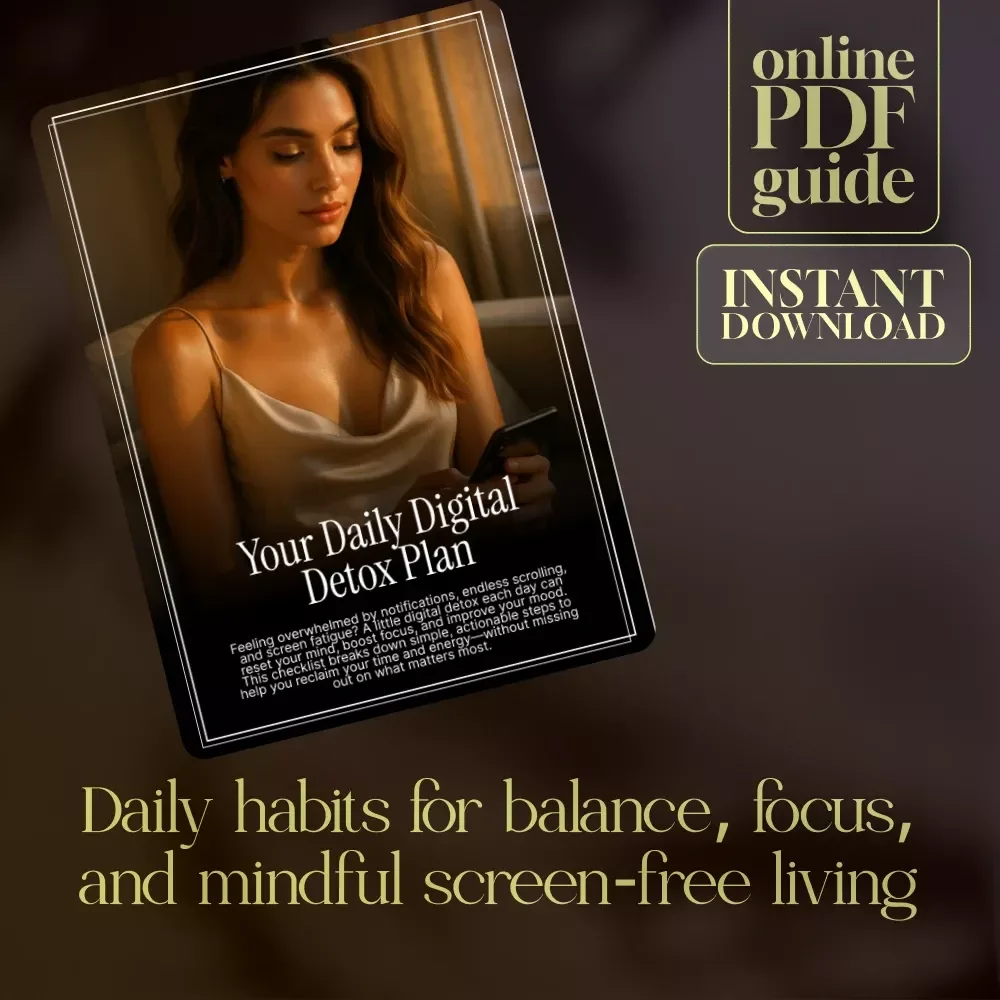 Your Daily Digital Detox Plan – Printable Checklist for Mindful Living, Daily Self Care, and Screen-Free Balance | Digital Detox Daily Plan eBook & Guide