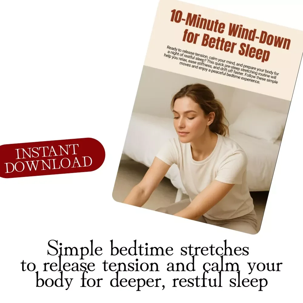 10-Minute Wind-Down for Better Sleep – Pre-Sleep Stretching Routine Checklist for Relaxation and Restful Nights | Digital Download