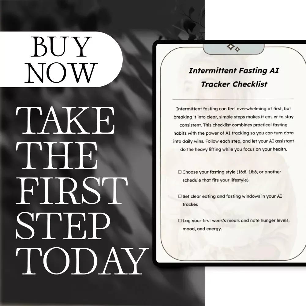 Intermittent Fasting AI Tracker Checklist | Digital Download Guide, eBook & Printable Wellness Planner for 16:8, 18:6, Keto, Weight Loss, Energy & Focus