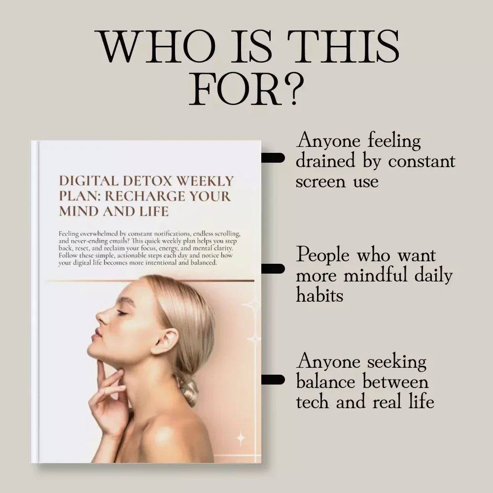 Digital Detox Weekly Plan: Recharge Your Mind and Life | 7-Day Checklist for Mindfulness, Focus & Balance | Digital Download Self-Care Routine