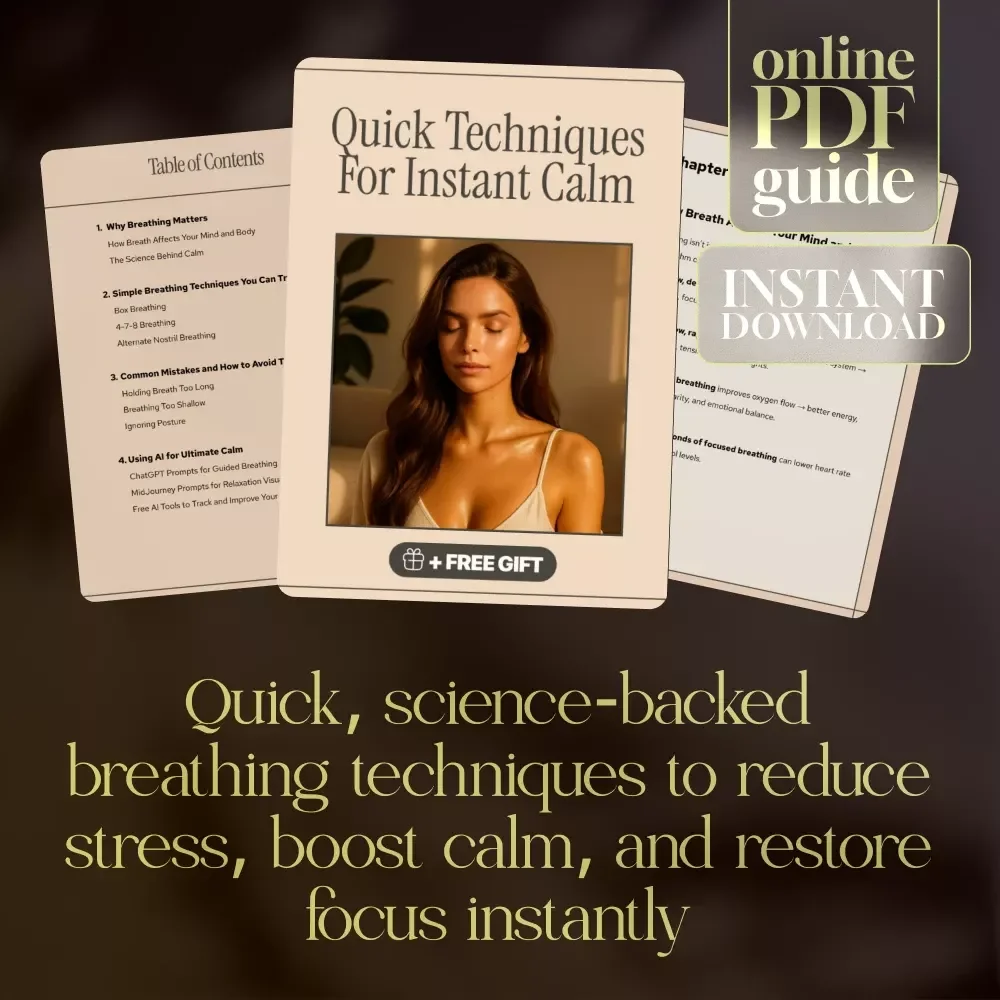 Quick Techniques for Instant Calm Guide | Quick Breathing Techniques for Calm, Stress Relief & Relaxation PDF Download