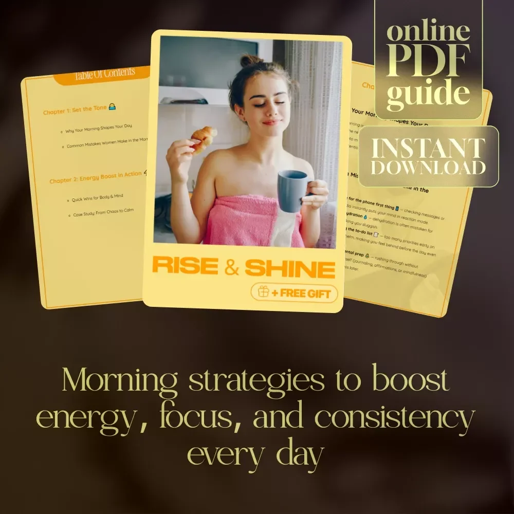 Rise & Shine | Morning Productivity Routine Guide | Digital Download for Women | eBook, Checklist & AI Prompts for Daily Success