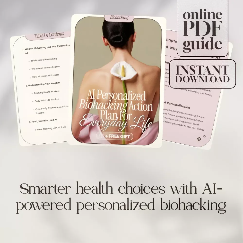 AI Personalized Biohacking Action Plan for Everyday Life | Digital eBook Guide, AI Health & Wellness Checklist, Personalized Habits, Fitness & Nutrition Optimization