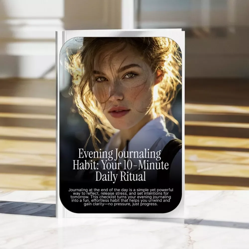 Evening Journaling Habit: Your 10-Minute Daily Ritual Checklist | Guided Evening Routine for Stress Relief, Gratitude & Better Sleep | Digital Download PDF