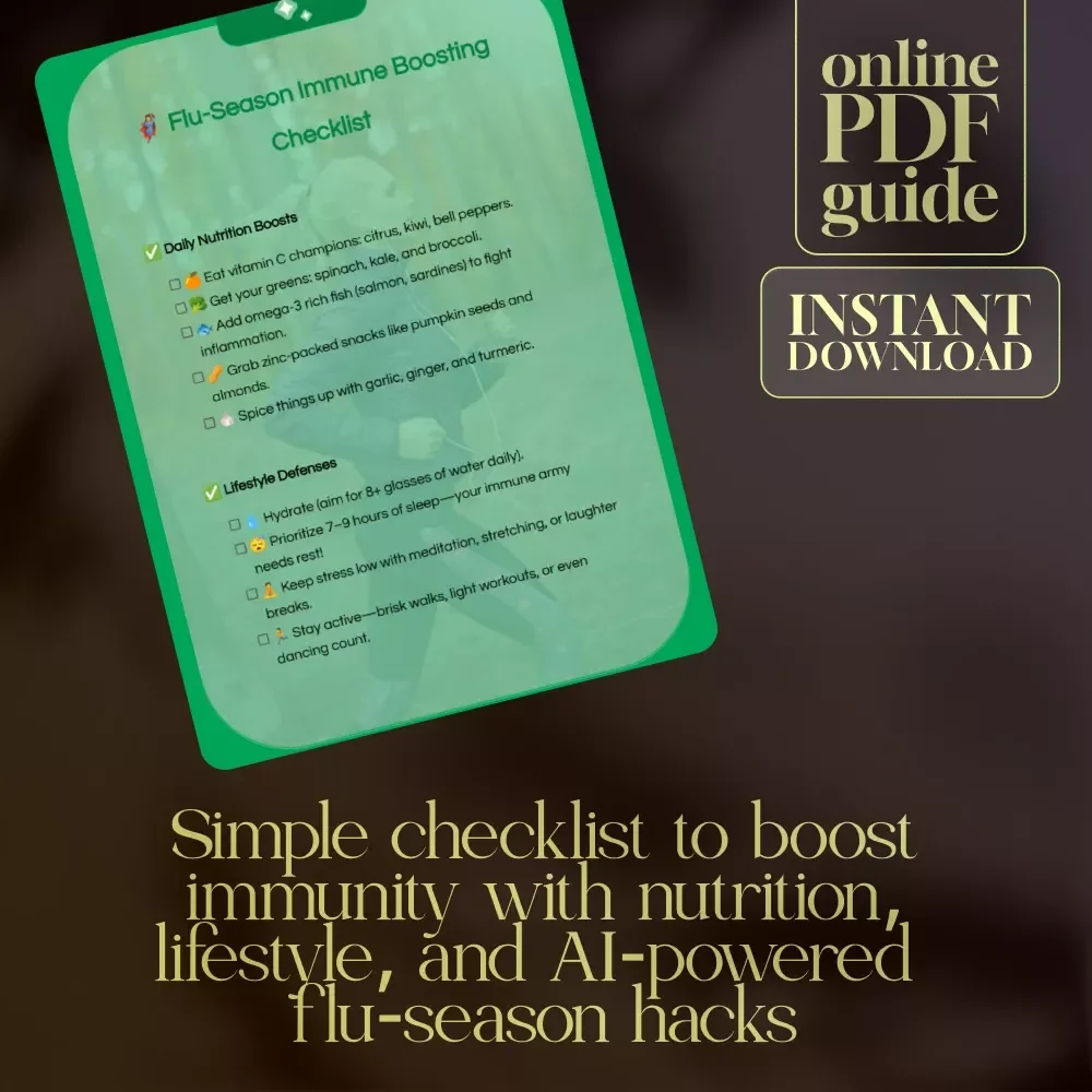 Flu-Season Immune Boosting Checklist | Printable Digital Download | Stay Healthy with Easy Daily Habits