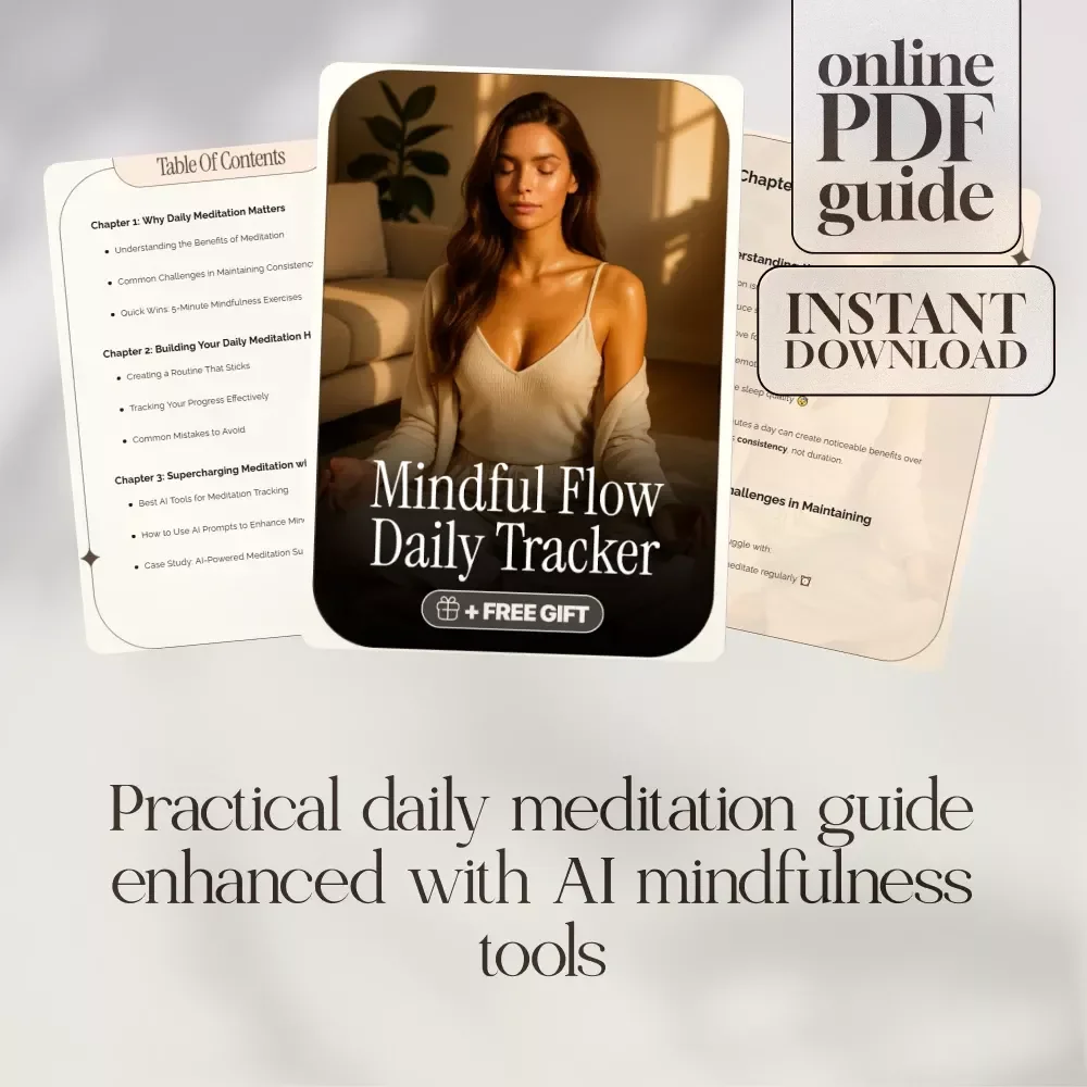 Mindful Flow Daily Tracker | Digital Guide for Meditation Daily Routine, AI Tracker eBook & Mindfulness Habit Builder