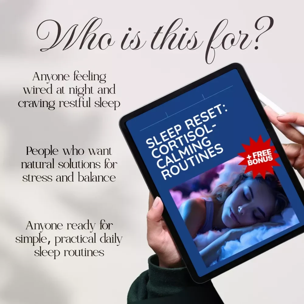 Sleep Reset: Cortisol-Calming Routines | Women’s Sleep Guide, Digital Download, eBook for Better Rest, Stress Relief, Hormone Balance, Nighttime Rituals