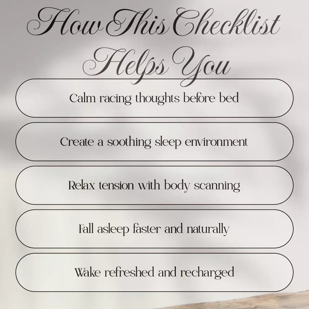 Guided Visualization for Deep Sleep Checklist | Relaxation, Meditation & Bedtime Routine Digital Download