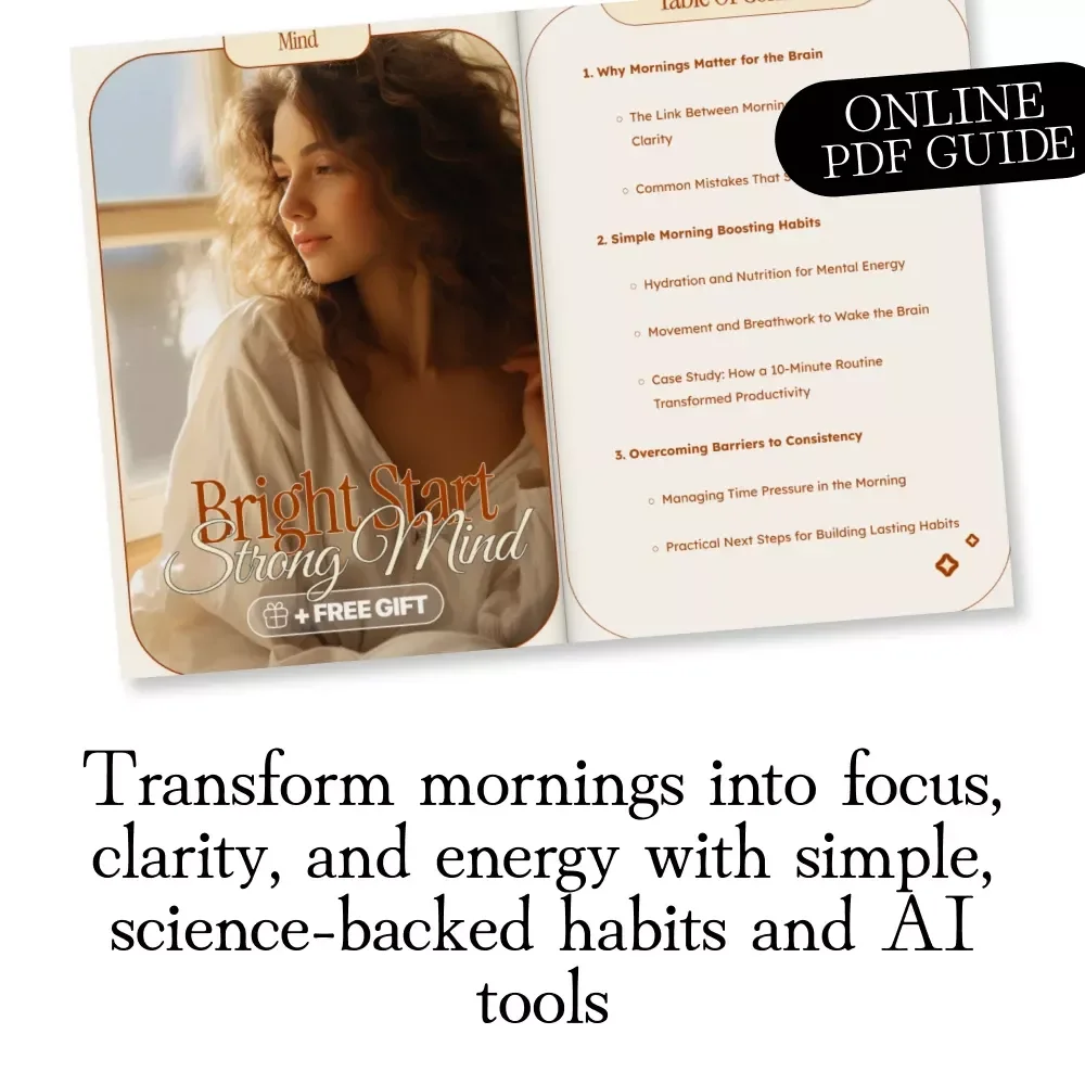 Bright Start Strong Mind | Morning Routine Guide for Focus, Mental Clarity, Productivity & Habits | Digital Download eBook & Checklist