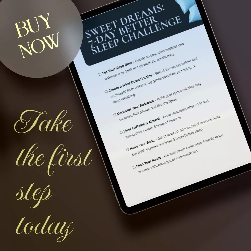 Sweet Dreams: 7-Day Better Sleep Challenge Checklist | Digital Download | Sleep Hygiene Guide, eBook & Night Routine Planner