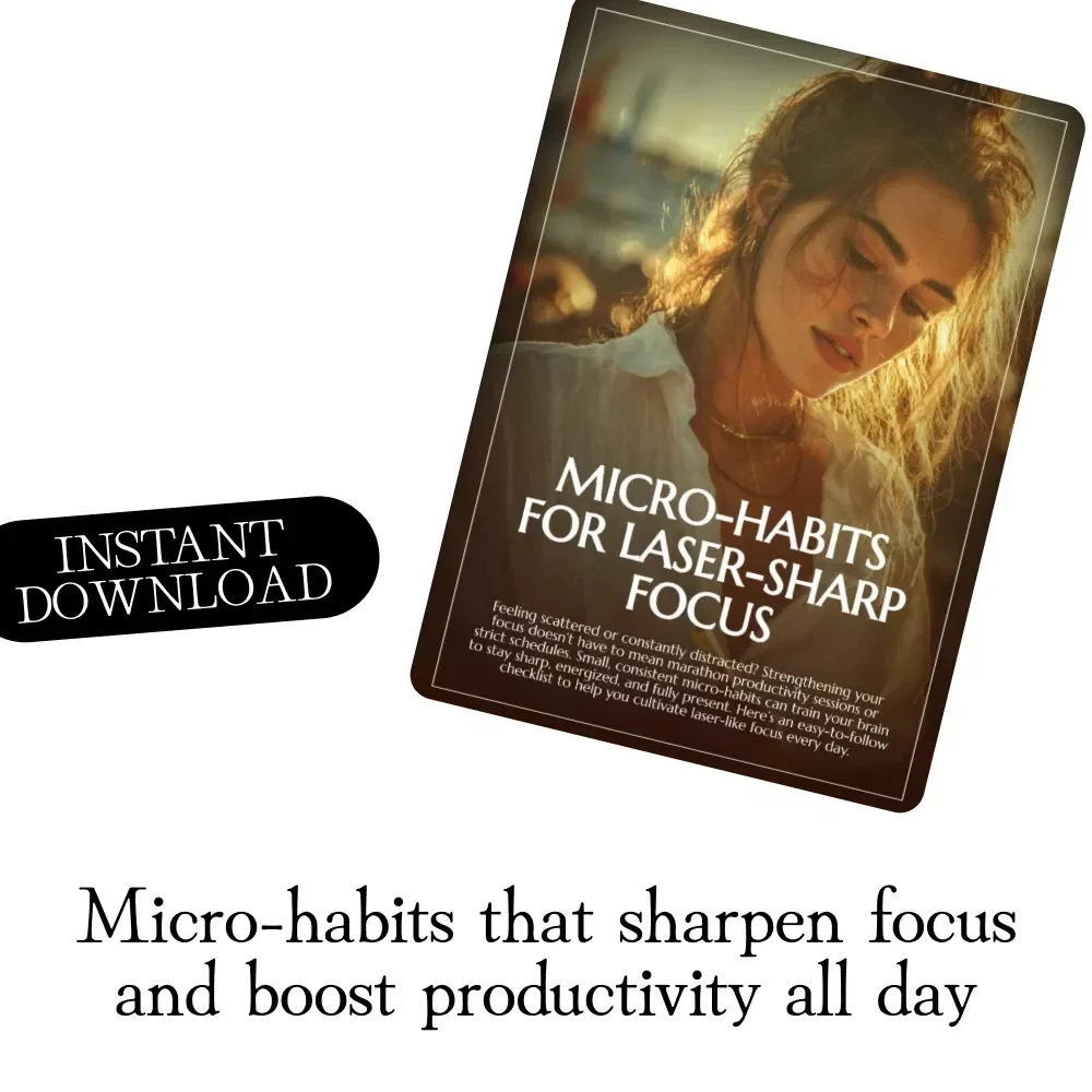 Micro-Habits for Laser-Sharp Focus Checklist | Productivity eBook | Micro-Habits for Better Focus Digital Download