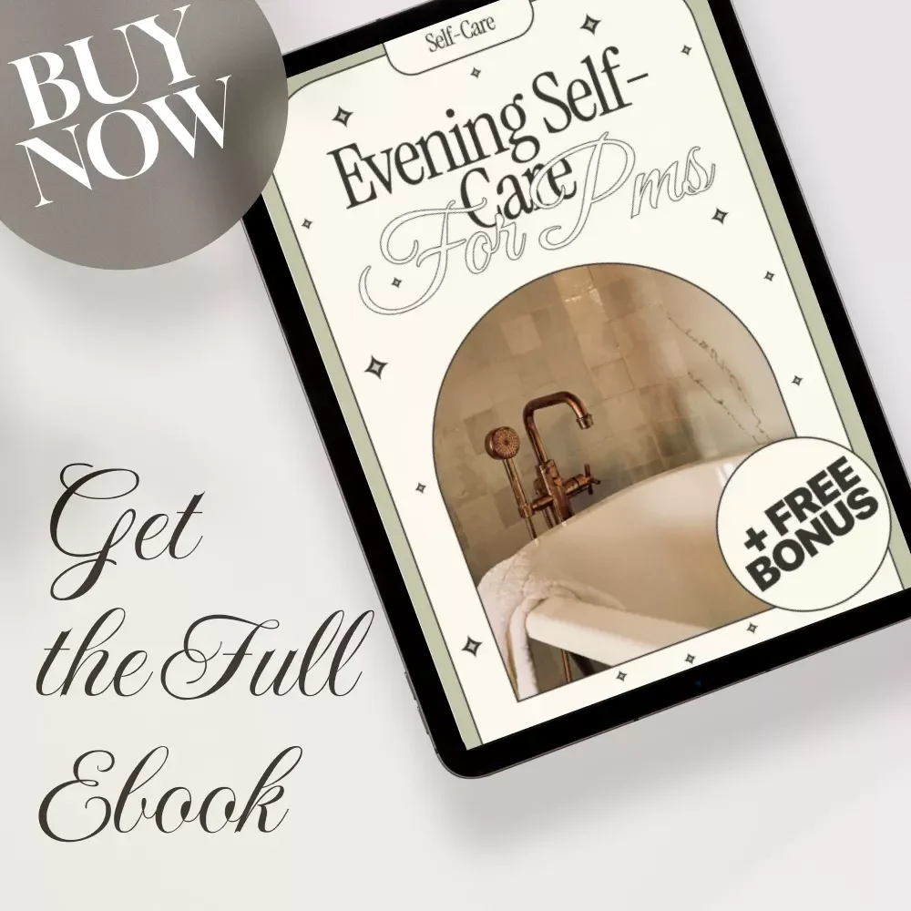 Evening Self-Care for PMS | Digital eBook Guide for Relaxation, Hormone Balance, Skincare, Food & Gentle Evening Rituals