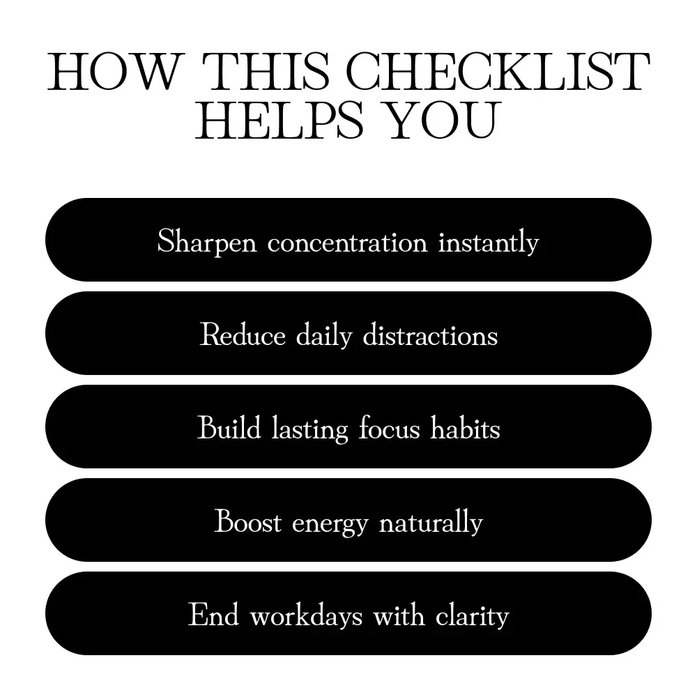 Micro-Habits for Laser-Sharp Focus Checklist | Productivity eBook | Micro-Habits for Better Focus Digital Download