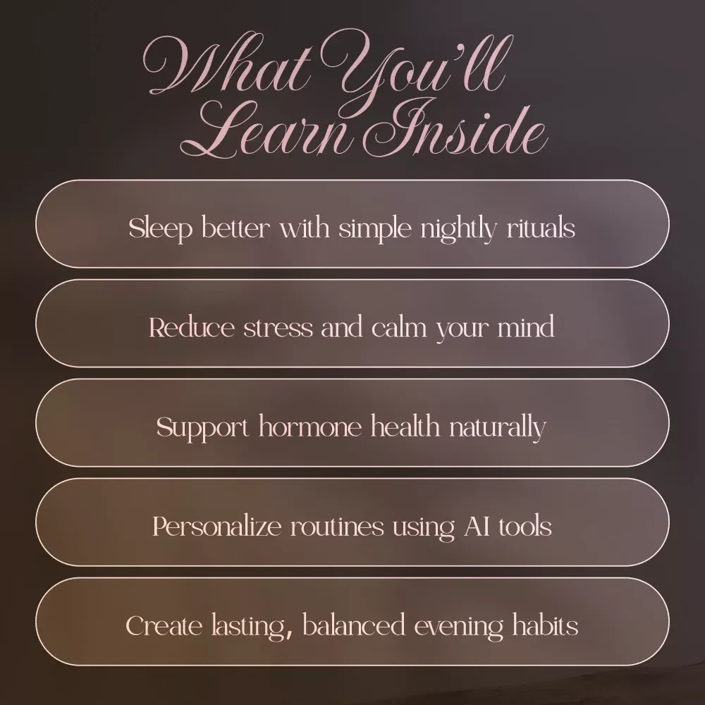 Evening Wind-Down for Hormone Balance | Digital Download Guide, eBook & Checklist for Women’s Wellness, Stress Relief, Better Sleep & Natural Hormone Support