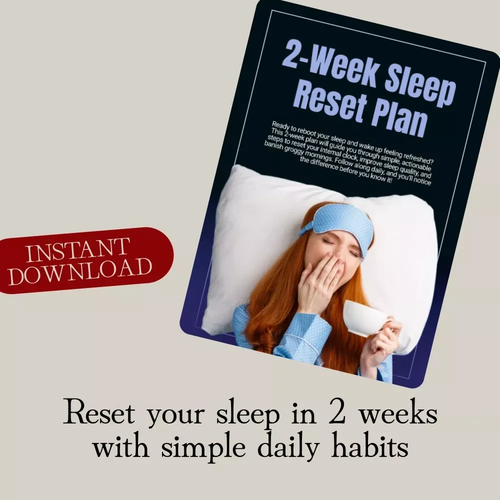 2-Week Sleep Reset Plan | Printable Checklist to Improve Sleep, Establish Bedtime Routine & Boost Energy