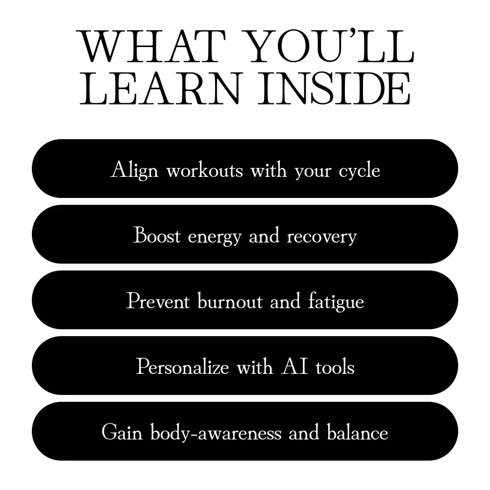 Menstrual Phase Workout Tracker | Cycle-Synced Fitness Guide | Digital Download eBook & Exercise Planner for Women’s Health