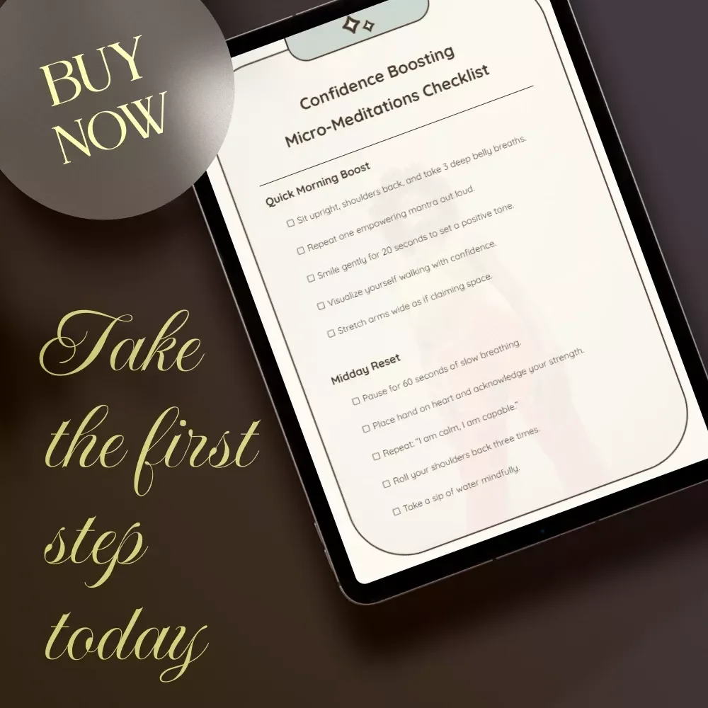 Confidence Boosting Micro-Meditations Checklist | Instant Digital Download