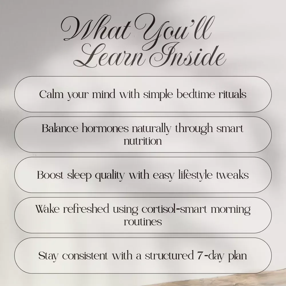 Sleep Reset: Cortisol-Calming Routines | Women’s Sleep Guide, Digital Download, eBook for Better Rest, Stress Relief, Hormone Balance, Nighttime Rituals