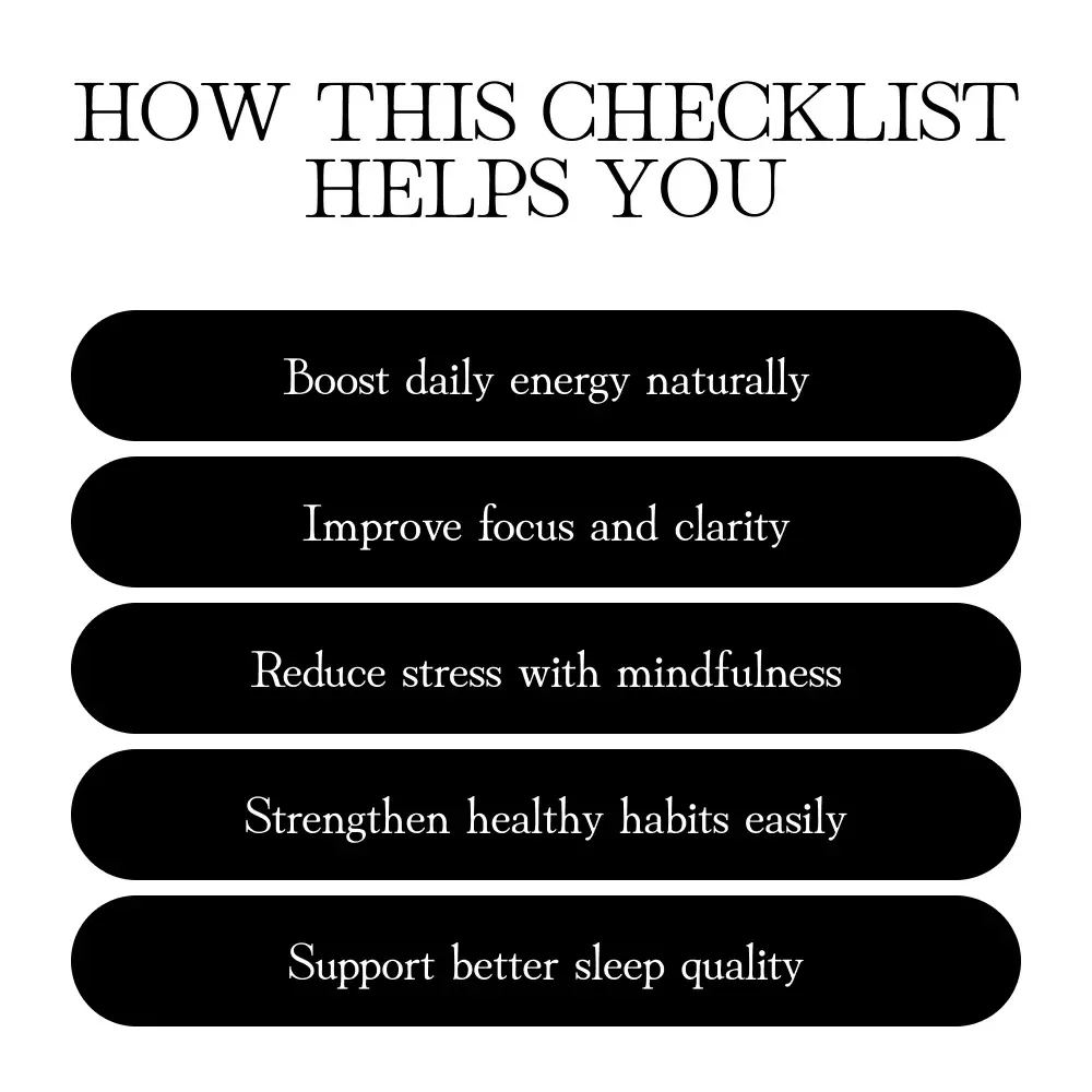 Your Daily Self-Care Power Checklist | Self-Care Daily Checklist Printable Wellness Routine PDF Download