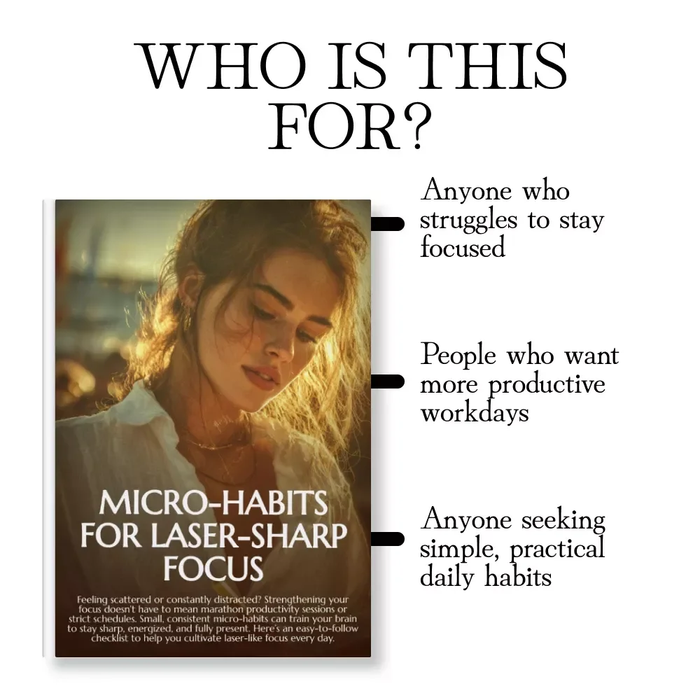 Micro-Habits for Laser-Sharp Focus Checklist | Productivity eBook | Micro-Habits for Better Focus Digital Download
