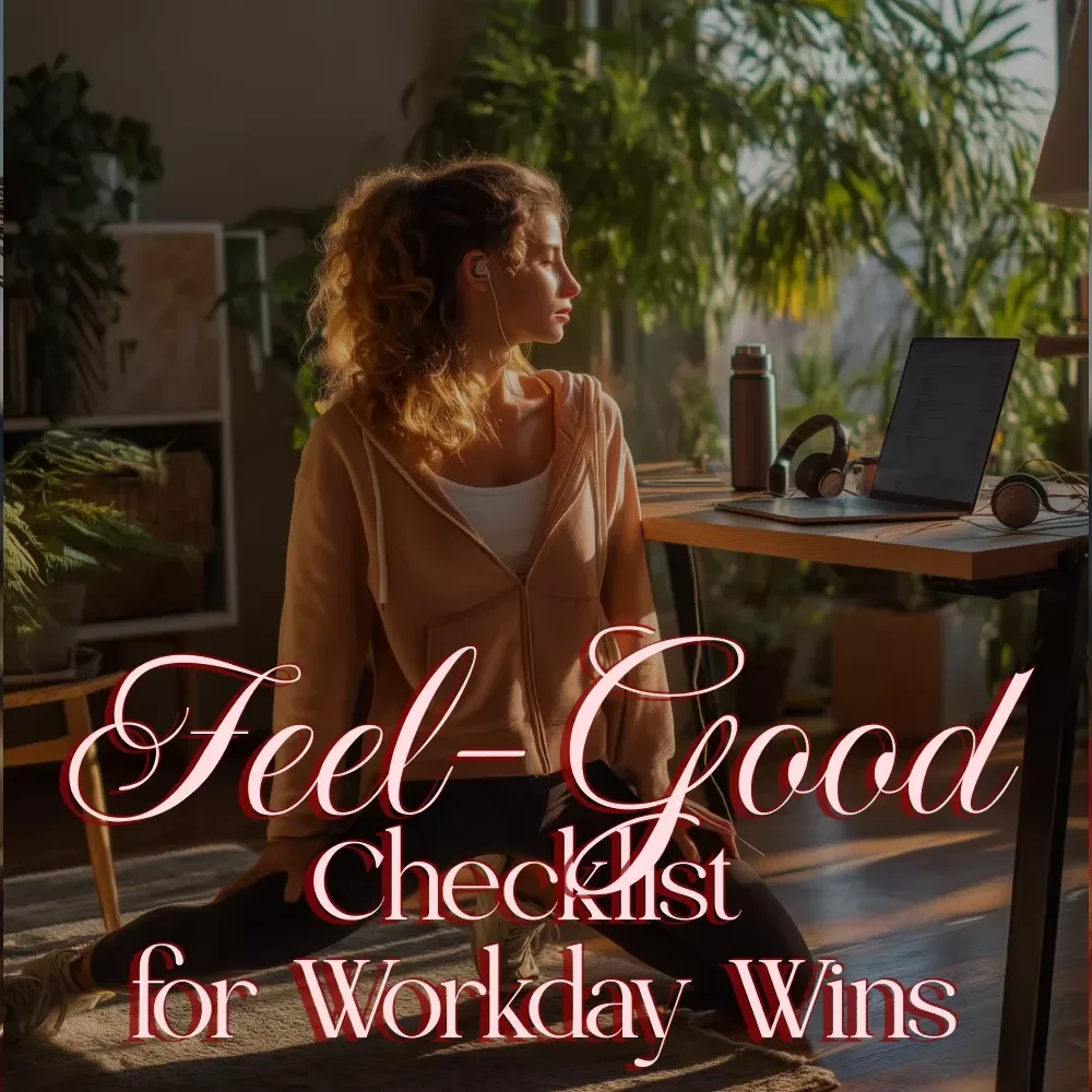 Your Feel-Good Checklist for Workday Wins | Quick Desk Stretch Guide for Office Wellness, Digital Download, Printable eBook, Self-Care at Work