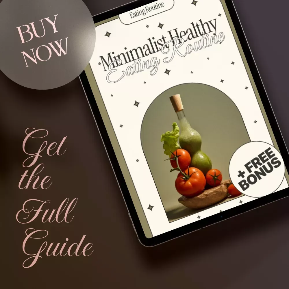 Minimalist Healthy Eating Routine Guide | Simple Nutrition, Balanced Meal Planning, Smart AI Tools, Time-Saving Prep & Grocery Checklist | Digital Download eBook