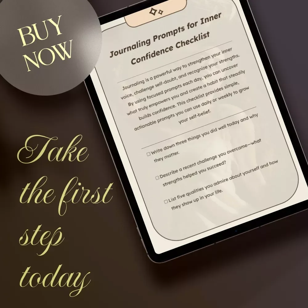 Journaling Prompts for Inner Confidence Checklist | Daily Writing Prompts to Build Self-Belief, Strengthen Your Inner Voice & Overcome Self-Doubt | Printable Digital Download for Personal Growth