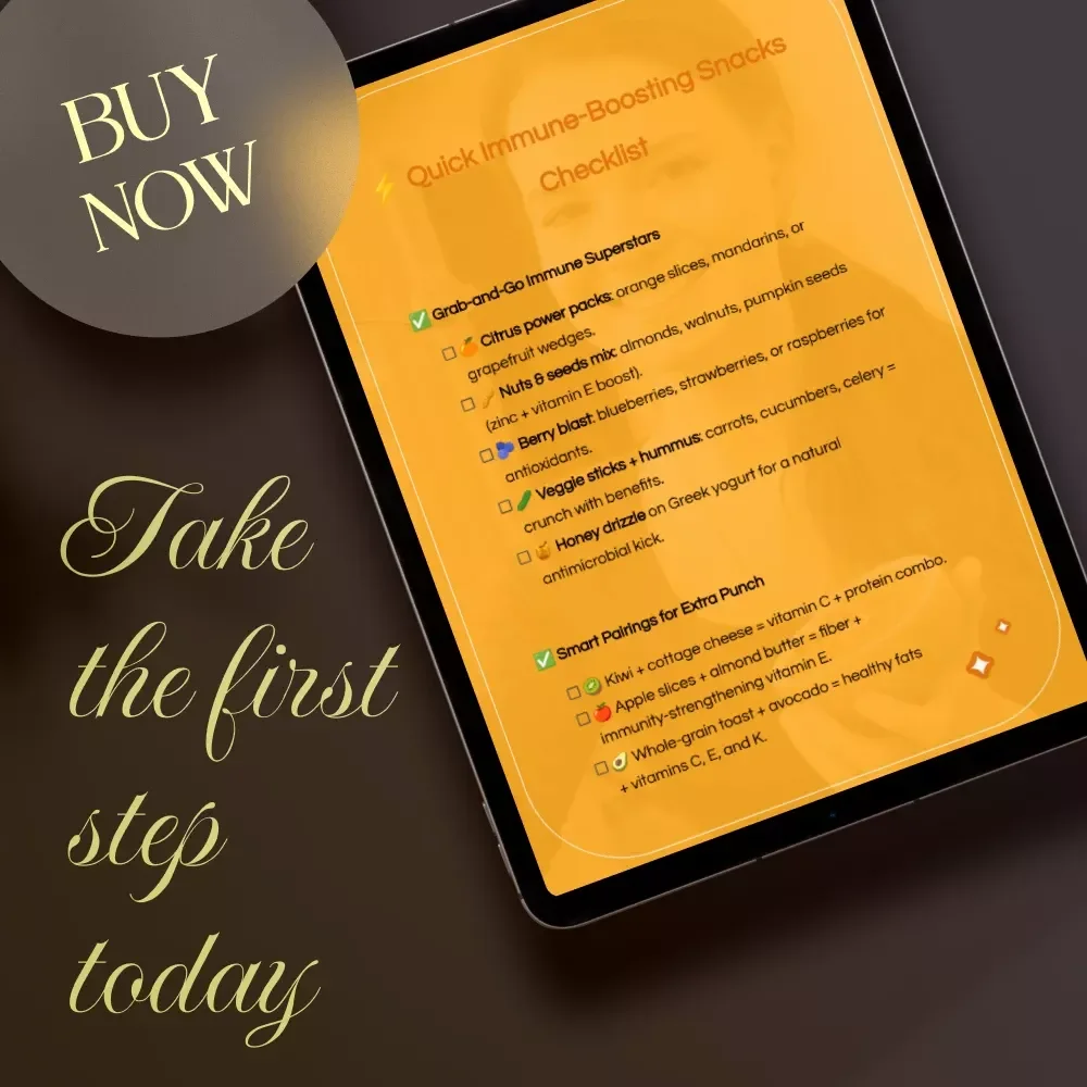 Quick Immune-Boosting Snacks Checklist | Digital Download Guide for Healthy Living