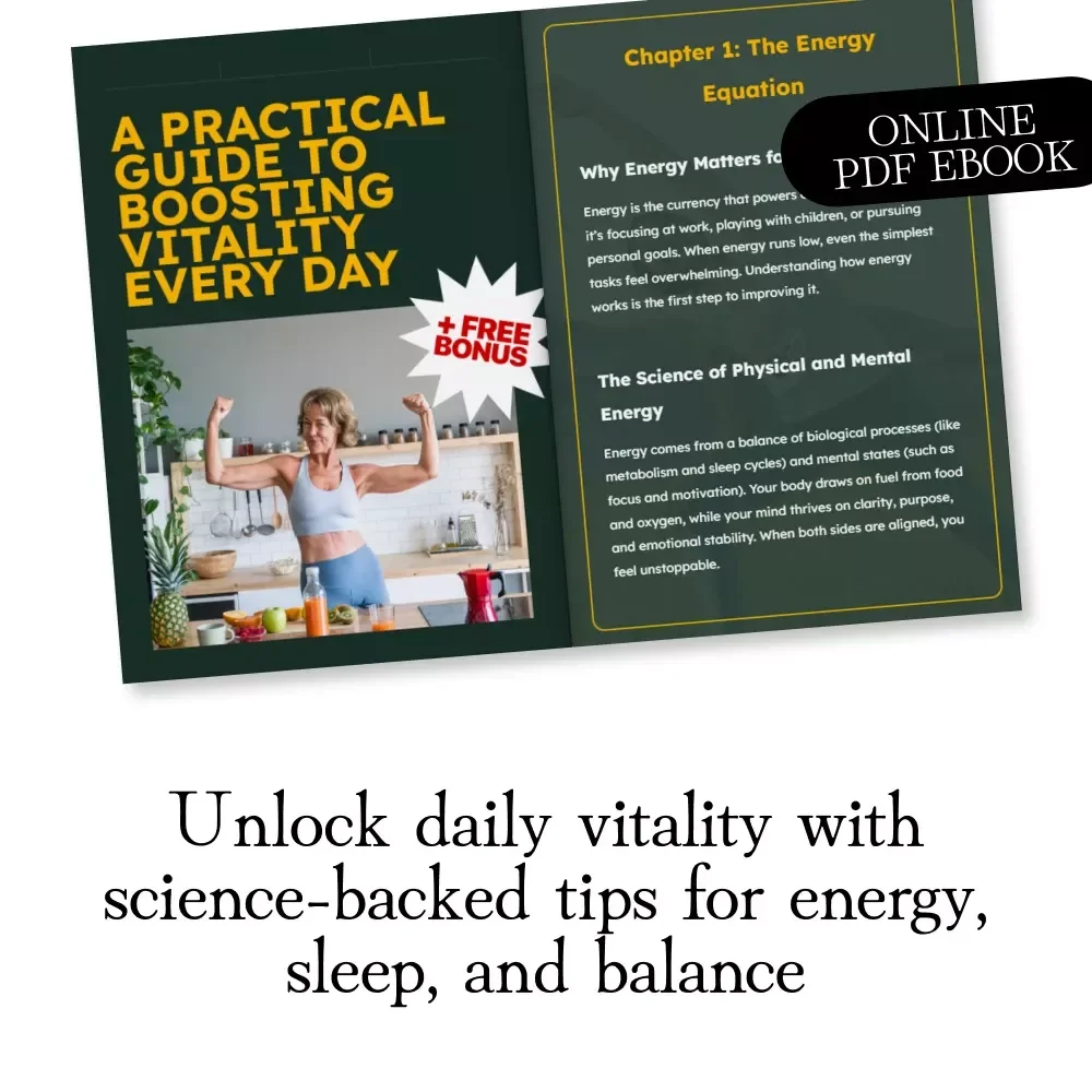 A Practical Guide to Boosting Vitality Every Day | eBook for Wellness, Sleep, Nutrition, Stress Relief & How to Improve Energy