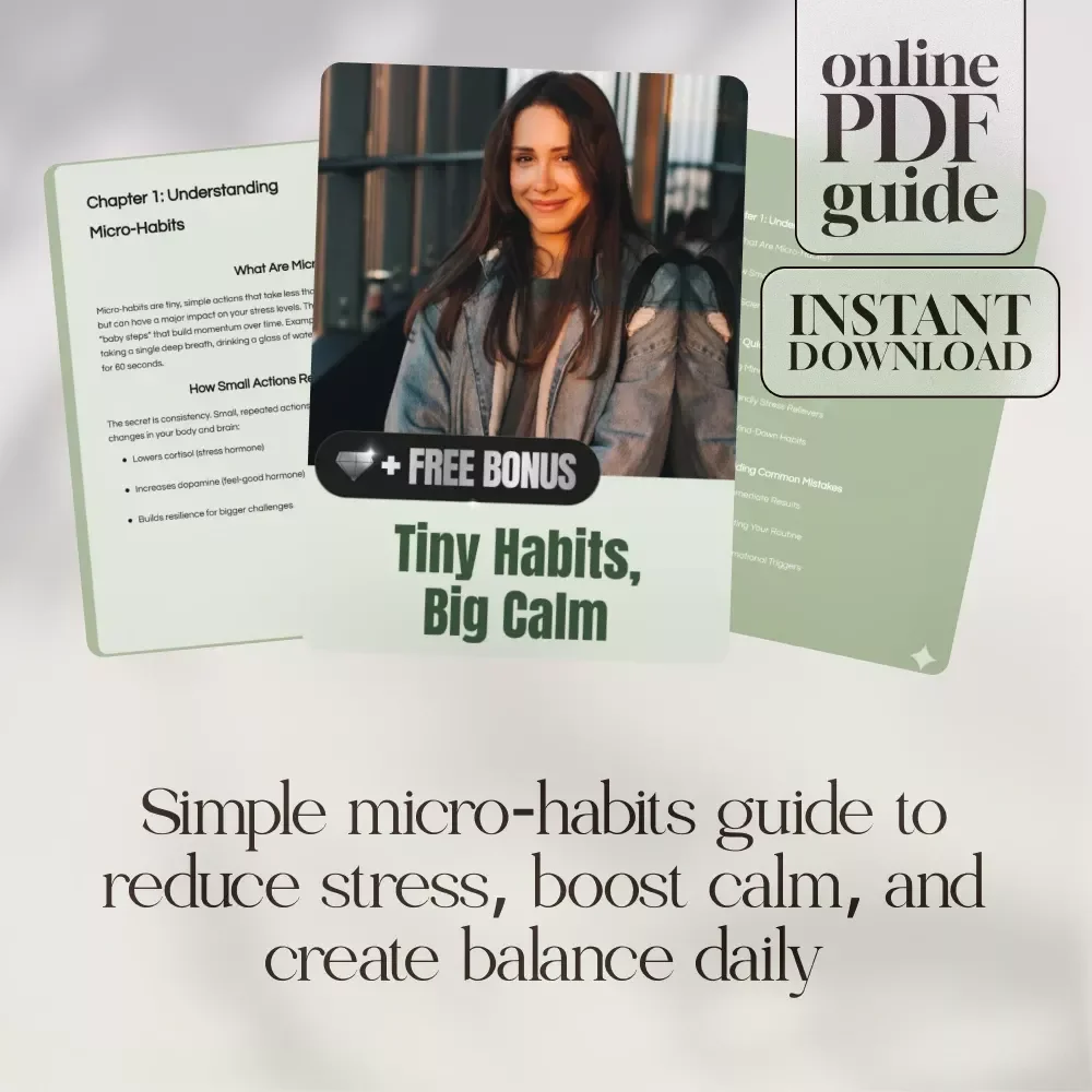 Tiny Habits, Big Calm | Stress Relief Guide | Mindfulness eBook | Micro-Habits Checklist for Daily Calm | Digital Download