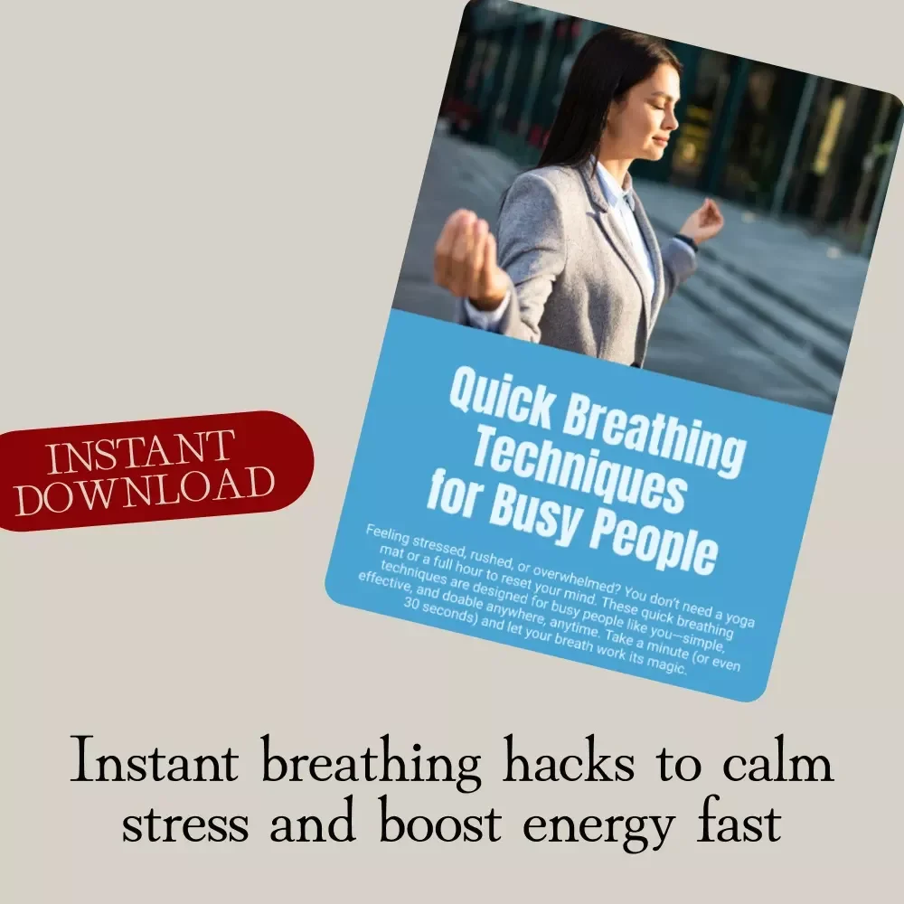 Quick Breathing Techniques for Busy People Checklist | Instant Stress Relief & Focus Boost Digital Download