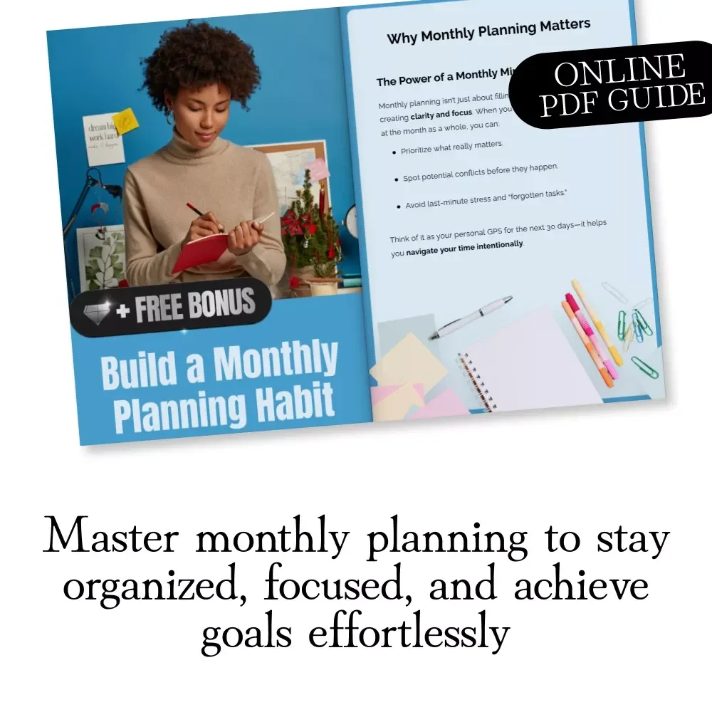 Build a Monthly Planning Habit | Printable Guide for Creating a Consistent Monthly Planning Habit | Digital Download Productivity eBook
