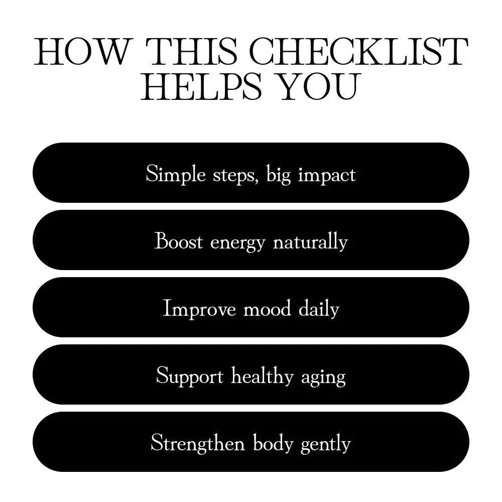 Micro-Habits for Aging Well Checklist | Daily Wellness Digital Download | Healthy Aging Guide for Longevity & Vitality