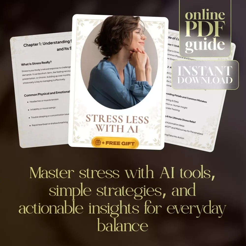Stress Less with AI | Digital Guide for Stress Relief, AI-Powered Stress Tracking, Wellness, and Productivity