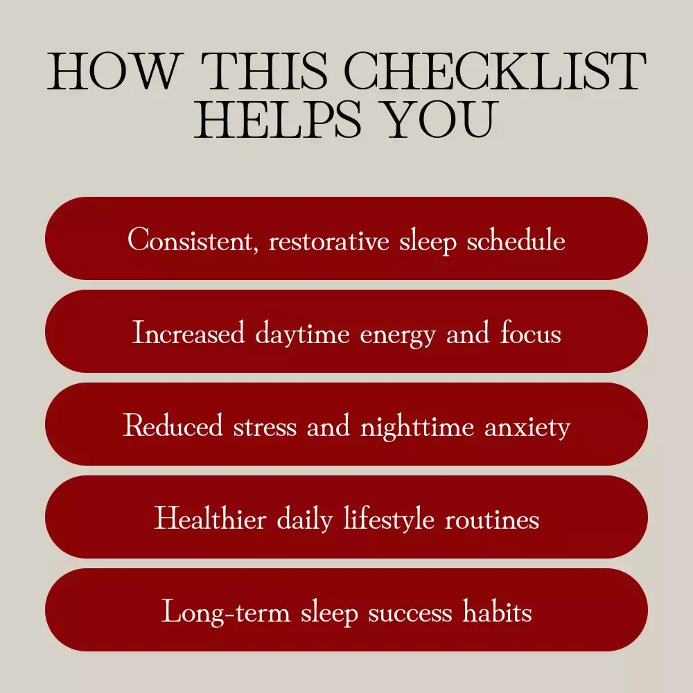 2-Week Sleep Reset Plan | Printable Checklist to Improve Sleep, Establish Bedtime Routine & Boost Energy