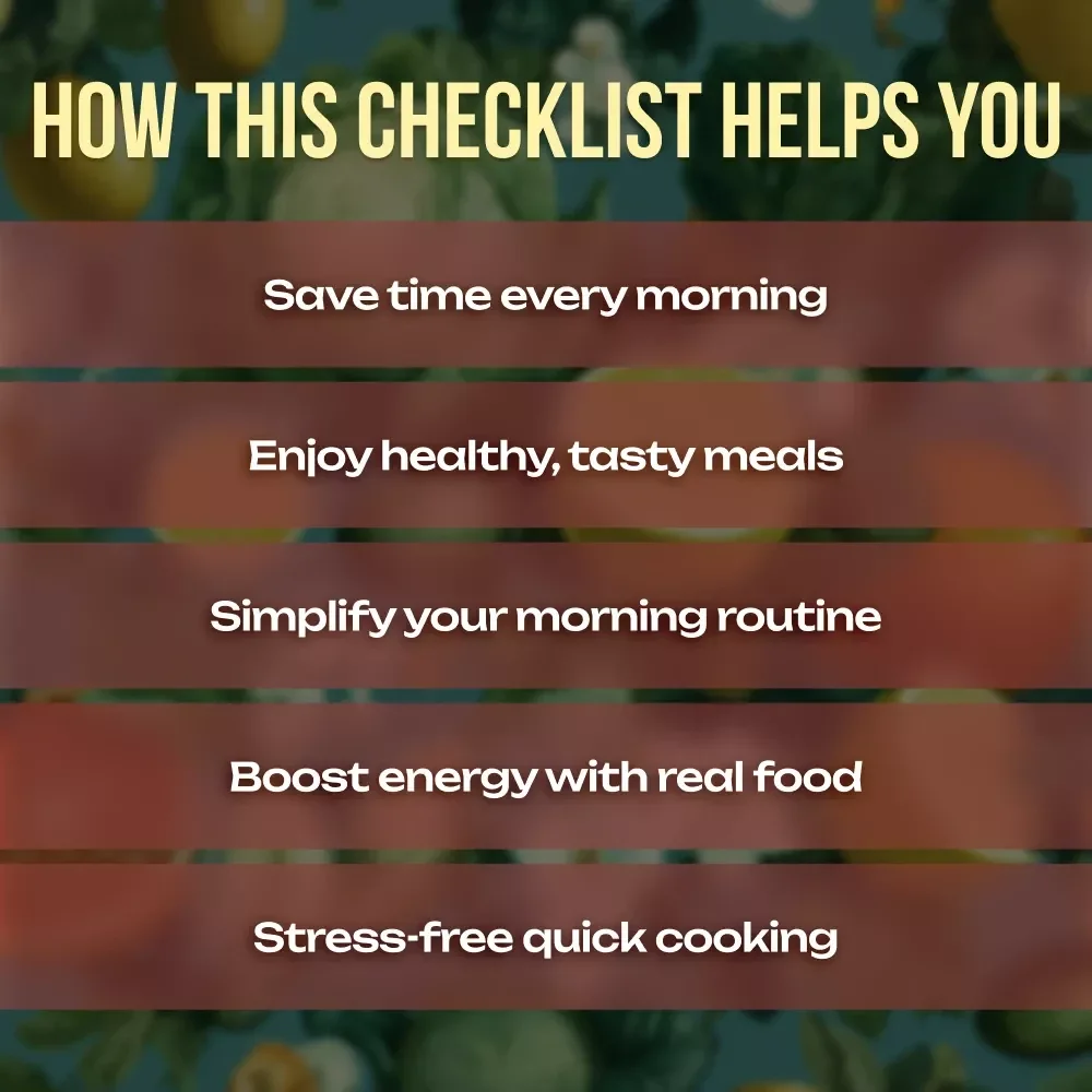 Quick & Easy Breakfast Recipes Under 10 Minutes | Healthy Morning Meals Checklist | Instant Digital Download for Busy Lifestyles, Meal Prep & Family-Friendly Cooking