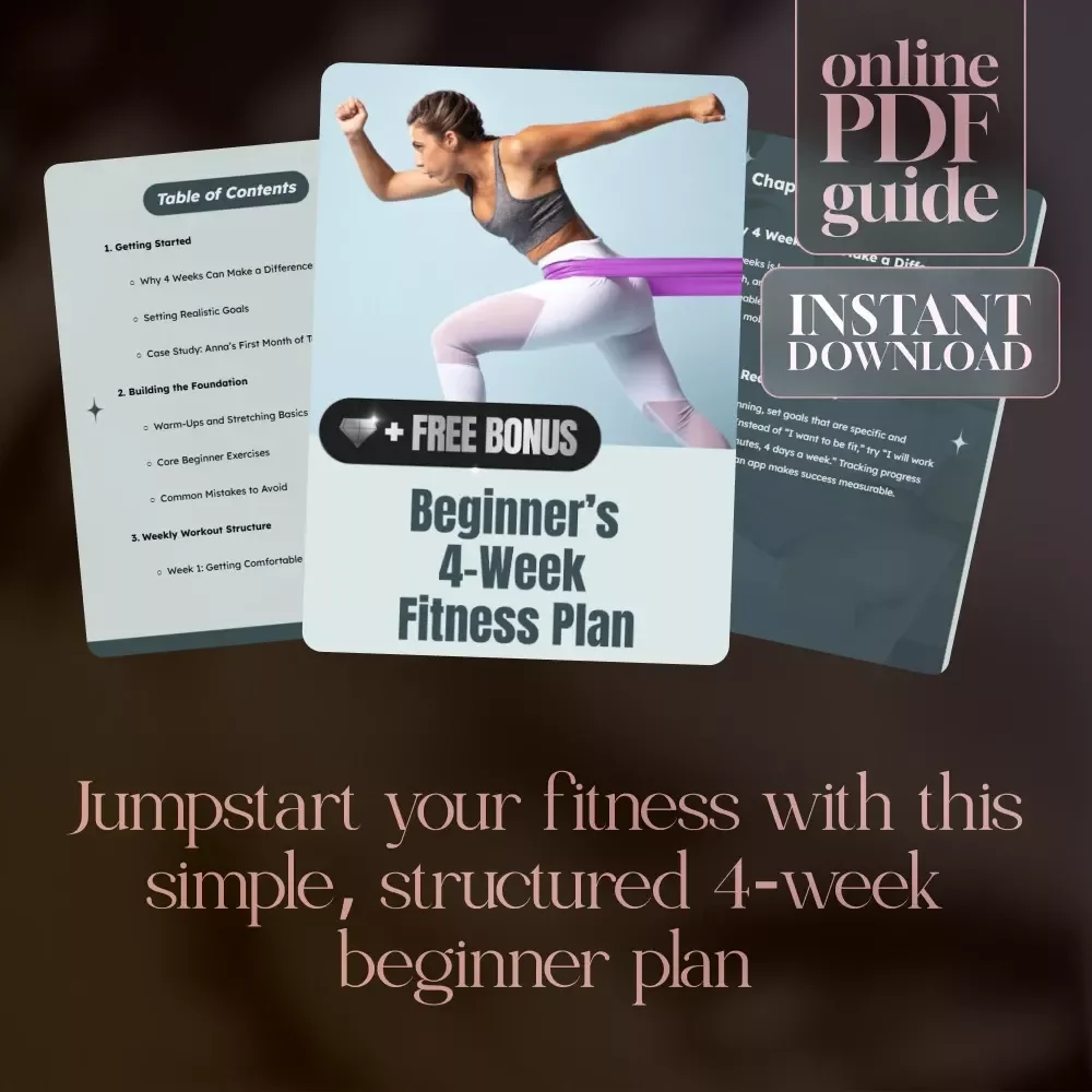 Beginner’s 4-Week Fitness Plan | Digital Workout Guide, Step-by-Step Training Schedule, Goal-Setting & AI Coaching Prompts