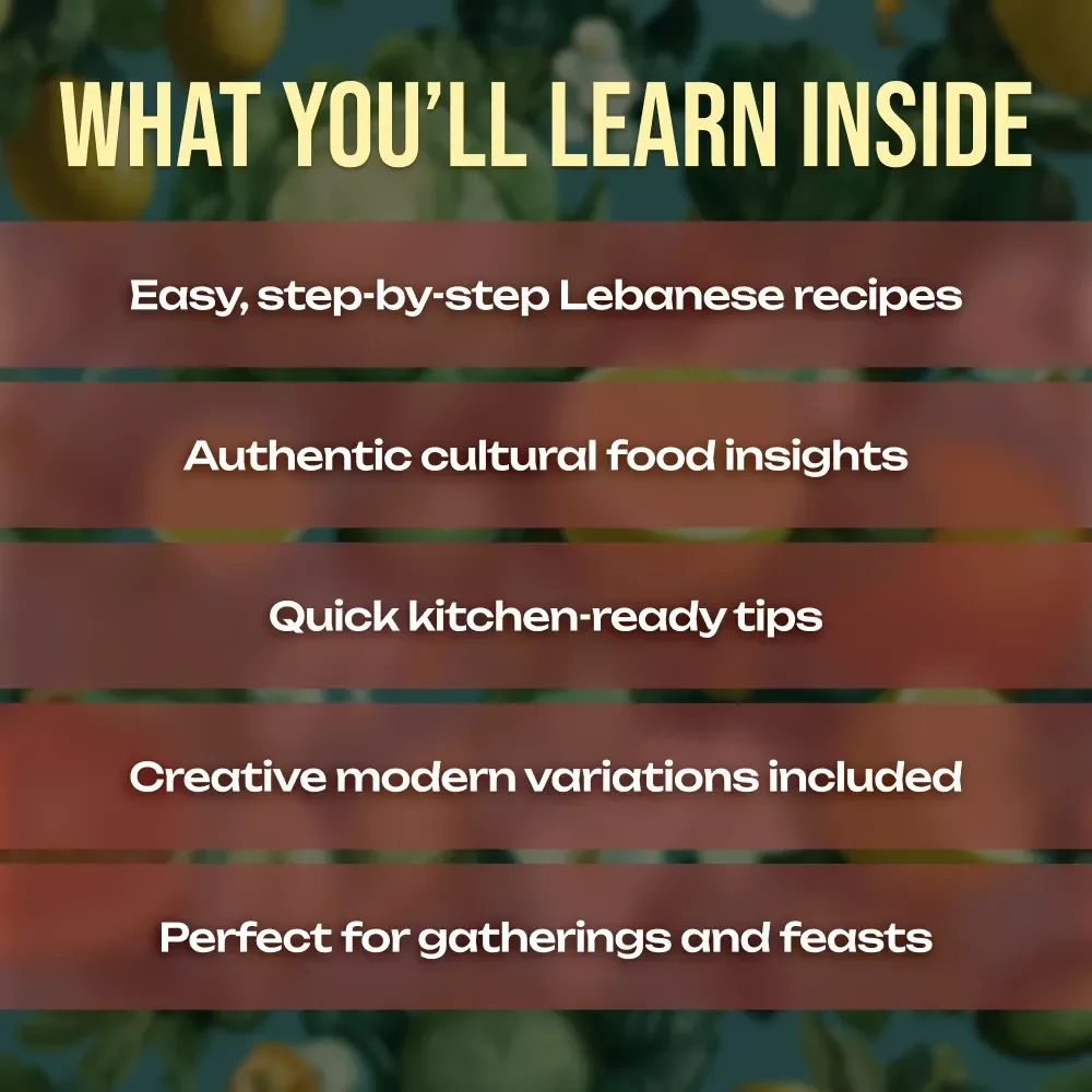 Lebanese Food Recipes Hummus & Tabbouleh | Traditional Middle Eastern Cookbook eBook | Authentic Mezze Digital Download Guide