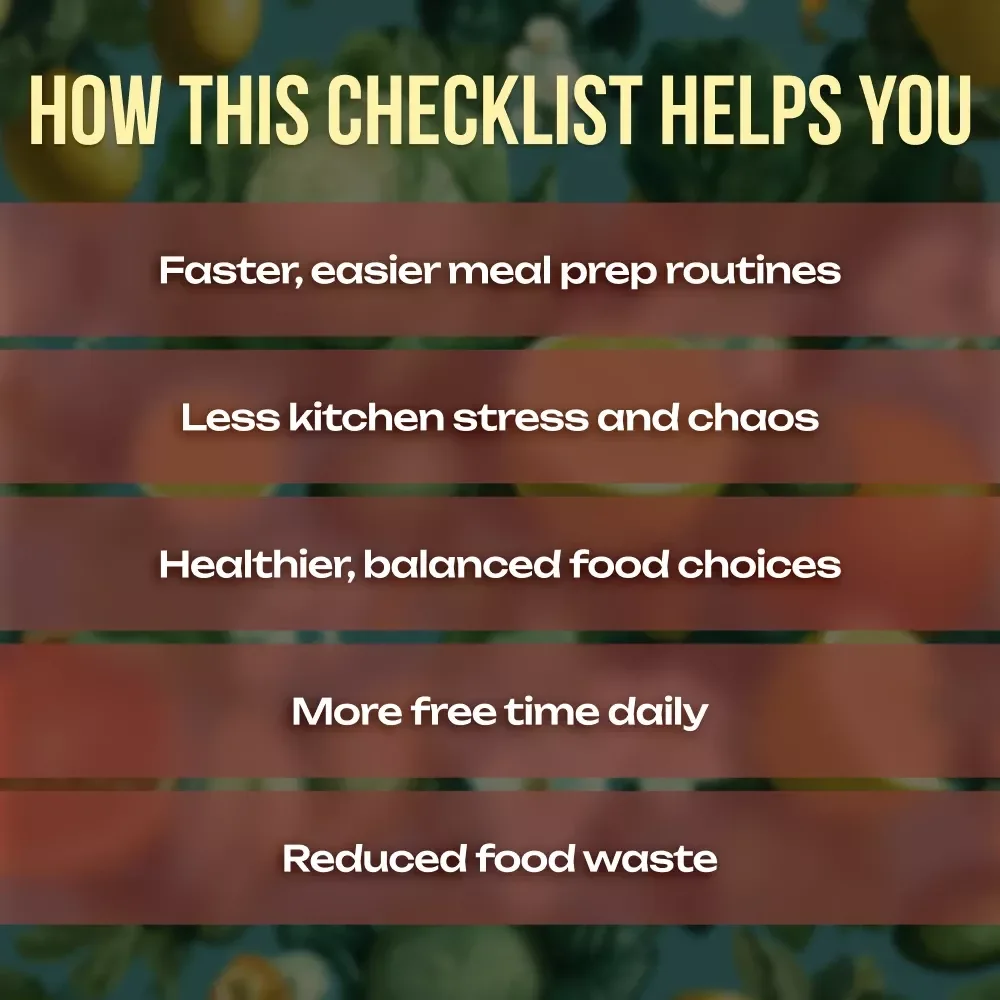 Time-Saving Tips for Meal Preparation Checklist | Meal Prep Guide, Digital Download, Kitchen Organization & Cooking Hacks for Busy People