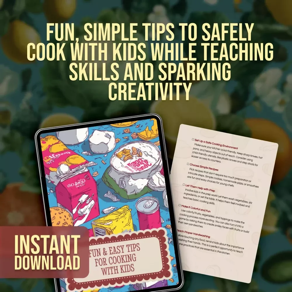 Fun & Easy Tips for Cooking with Kids Checklist | Family Cooking Activities, Printable Kitchen Guide, Digital Download